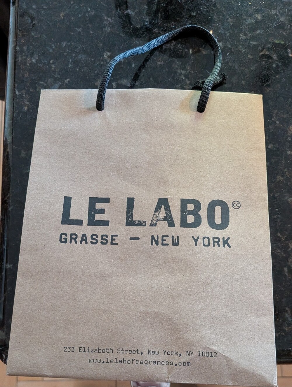 Le Labo Tan Paper Shopping Bag with Black Rope Handles
